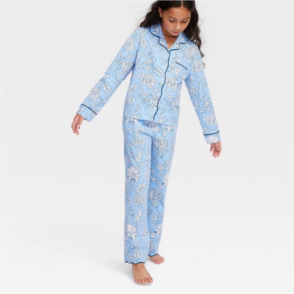 New Roller Rabbit x Target Girls Floral Vines Shirt & Pant Pajama Set MEDIUM